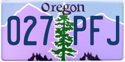 OR license plate 027PFJ