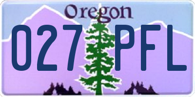OR license plate 027PFL