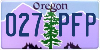 OR license plate 027PFP