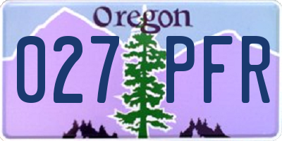 OR license plate 027PFR