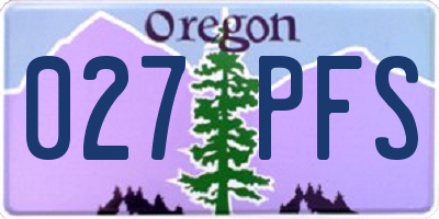 OR license plate 027PFS