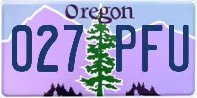 OR license plate 027PFU