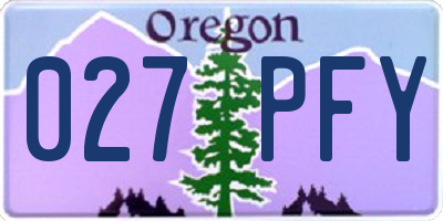 OR license plate 027PFY