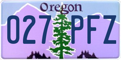 OR license plate 027PFZ