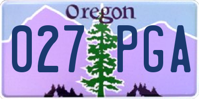 OR license plate 027PGA
