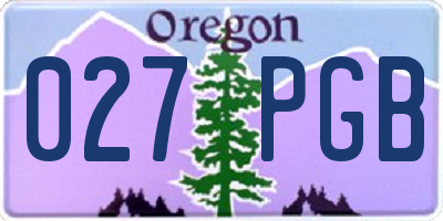 OR license plate 027PGB