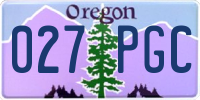 OR license plate 027PGC