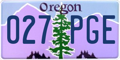 OR license plate 027PGE
