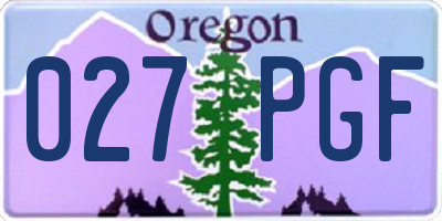 OR license plate 027PGF