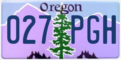 OR license plate 027PGH