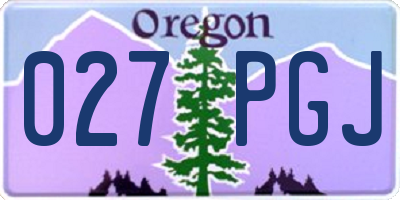 OR license plate 027PGJ