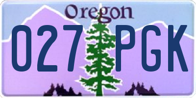OR license plate 027PGK