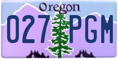 OR license plate 027PGM