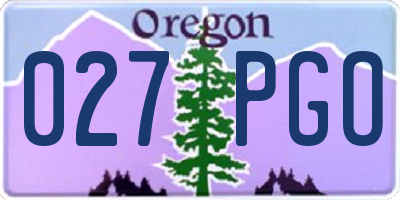 OR license plate 027PGO