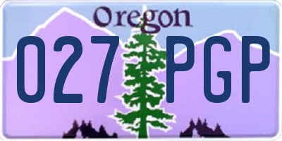 OR license plate 027PGP