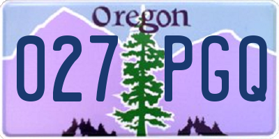 OR license plate 027PGQ
