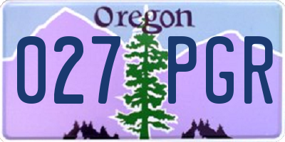 OR license plate 027PGR