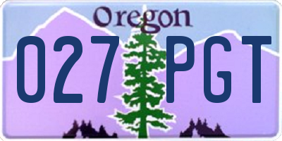 OR license plate 027PGT