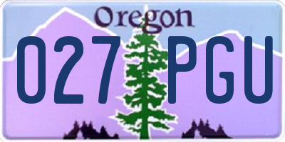 OR license plate 027PGU