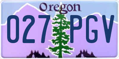 OR license plate 027PGV