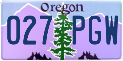 OR license plate 027PGW
