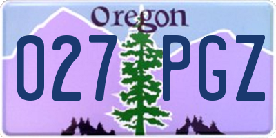 OR license plate 027PGZ