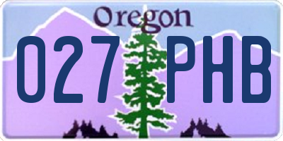 OR license plate 027PHB