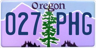 OR license plate 027PHG