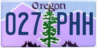 OR license plate 027PHH