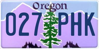 OR license plate 027PHK