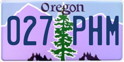 OR license plate 027PHM