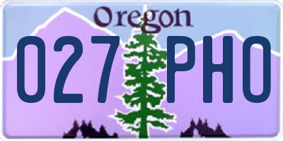 OR license plate 027PHO