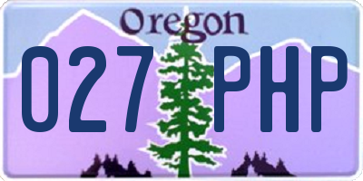 OR license plate 027PHP
