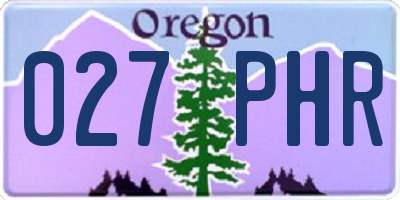OR license plate 027PHR