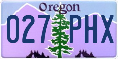 OR license plate 027PHX
