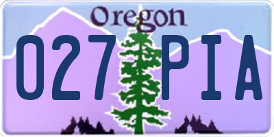 OR license plate 027PIA