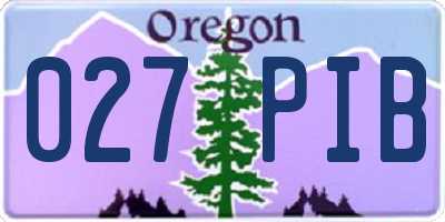 OR license plate 027PIB