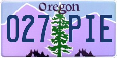 OR license plate 027PIE