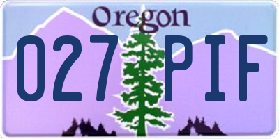 OR license plate 027PIF