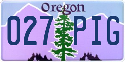 OR license plate 027PIG