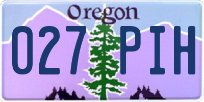 OR license plate 027PIH