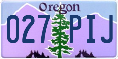 OR license plate 027PIJ