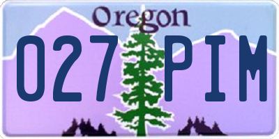 OR license plate 027PIM