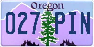 OR license plate 027PIN