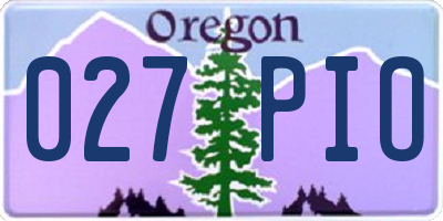 OR license plate 027PIO