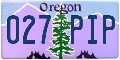 OR license plate 027PIP