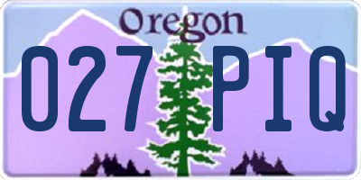 OR license plate 027PIQ
