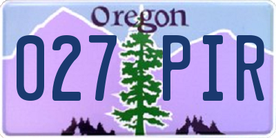 OR license plate 027PIR