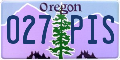 OR license plate 027PIS
