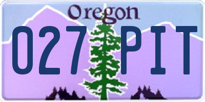 OR license plate 027PIT